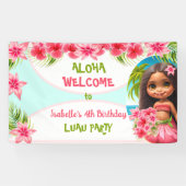 Banderoles Invitation d'anniversaire de Luau Fête de plage tr (Horizontal)