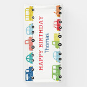 BANDEROLES INVITATION D'ANNIVERSAIRE DES TRANSPORTS (Verticale)