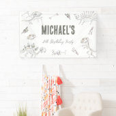 Banderoles Invitation d'anniversaire Dino Dig  (En situation)