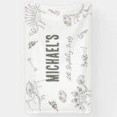 Banderoles Invitation d'anniversaire Dino Dig  (Vertical)