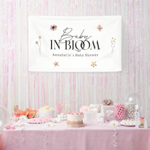 Banderoles Invitation de baby shower pour bébé fleur sauvage