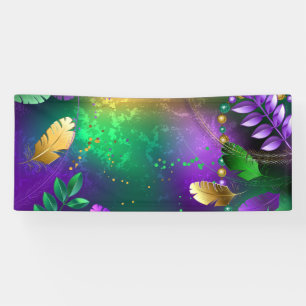 Banderoles Iridescente mardi gras arrière - plan avec perles