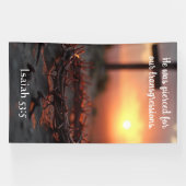 Banderoles Isaiah 53:5 Scripture Art with Crown of Thorns  (Horizontal)