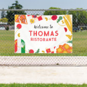 Banderoles Italian Ristorante Party Birthday backdrop (Insitu)