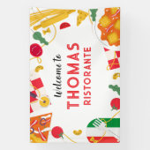 Banderoles Italian Ristorante Party Birthday backdrop (Verticale)