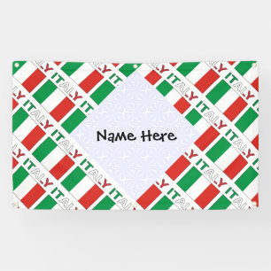 Banderoles Italie Drapeau italien Carrelage noir Personnalisa