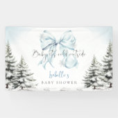 Banderoles It's Cold Outside Blue Bow Baby Shower Party (Horizontal)