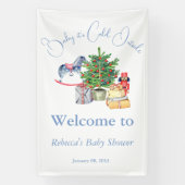 Banderoles It's Cold Outside Christmas Tree Blue Baby Shower (Verticale)