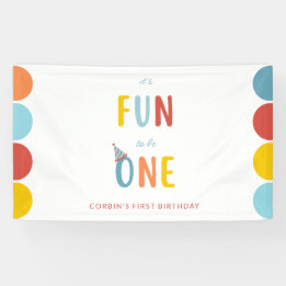 Banderoles It's Fun To Be One Colorful Birthday Party Banner