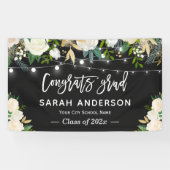 Banderoles Ivory Floral String Lights Graduate Graduate Gradu (Horizontal)