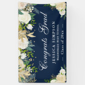 Banderoles Ivory Golden Floral Moderne Graduate (Vertical)