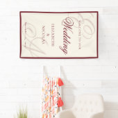 Banderoles Ivory Monogram Calligraphy Wedding Welcome (En situation)