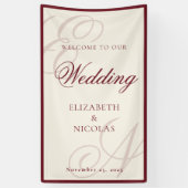 Banderoles Ivory Monogram Calligraphy Wedding Welcome (Vertical)
