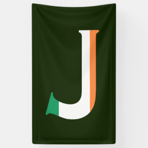 Banderoles J Monogram superposé sur Irish Flag (v) bnrcnt