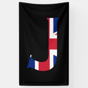 Banderoles J Monogram superposé sur Union Jack Flag (v) bnrcn