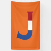 Banderoles J Monogramme superposé sur le drapeau NLD sur ou b (Vertical)