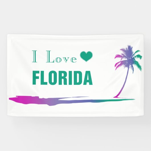 Banderoles J'Aime Florida Colorful Green (Horizontal)
