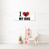 Banderoles J'aime mon chien jeter l'oreiller (En situation)