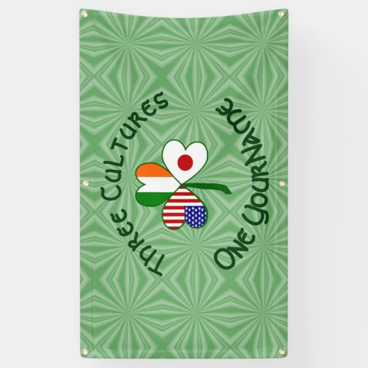 Banderoles Japon Irlande USA Shamrock Drapeau personnalisé (Vertical)