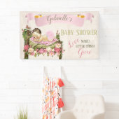 Banderoles Jardin Baby shower fille couchage lit de Rose (En situation)