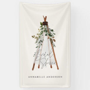 Banderoles jardin bohème moderne feuillage Teepee design