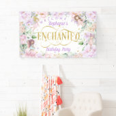 Banderoles Jardin de fées enchanté décor d'anniversaire (En situation)