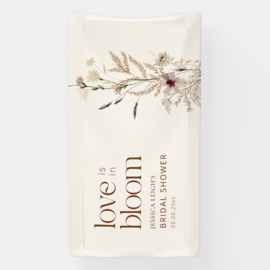 Banderoles Jardin de fleurs sauvages L'amour est en fleur (Verticale)