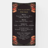 Banderoles Jardin enchanté Mariage Floral Boissons Bar Menu (Verticale)