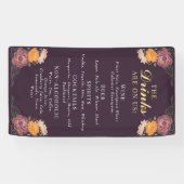Banderoles Jardin enchanté Mariage Floral Boissons Bar Menu (Horizontal)