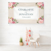 Banderoles Jardin rose Floral Mariage de printemps (Insitu)