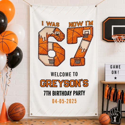 Banderoles J'avais 6 ans maintenant j'ai 7 ans Basketball – F