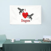Banderoles Je Coeur Dragons (Salon professionnel)