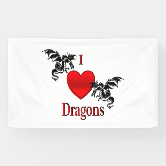 Banderoles Je Coeur Dragons (Horizontal)