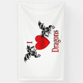 Banderoles Je Coeur Dragons (Vertical)