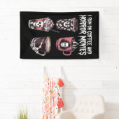 Banderoles Je cours sur café et films d'horreur Halloween eff (En situation)