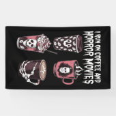 Banderoles Je cours sur café et films d'horreur Halloween eff (Horizontal)