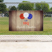 Banderoles Je fais du BBQ Fleur patriotique (En situation)