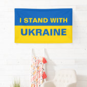 Banderoles Je me tiens avec le drapeau ukrainien de l'Ukraine (En situation)