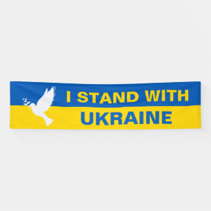 Banderoles Je me tiens avec l'Ukraine Pavillon ukrainien Dove