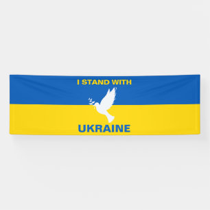 Banderoles Je me tiens avec l'Ukraine Pavillon ukrainien Dove