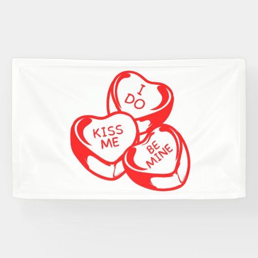 Banderoles Je m'embrasse, sois mienne Saint-Valentin 3x5 Viny (Horizontal)