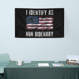 Banderoles Je m'identifie comme un drapeau américain patrioti