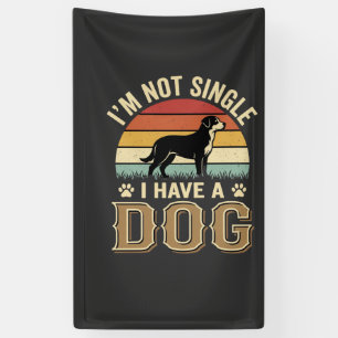 Banderoles Je ne suis pas célibataire amateur de chien vintag