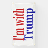 Banderoles Je suis avec Trump rouge bleu (Verticale)