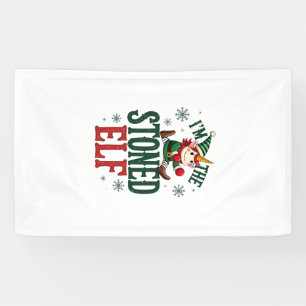 Banderoles Je suis l'elfe défoncé Noël vintage licorne dabant