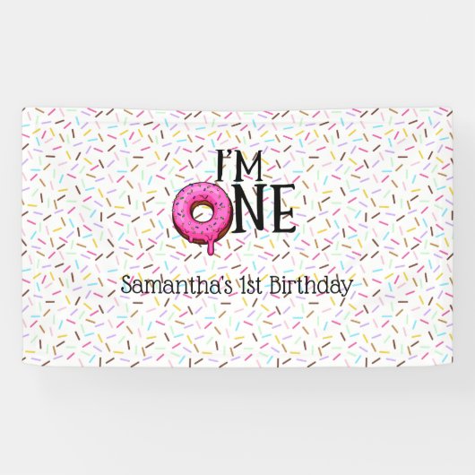 Banderoles Je Suis Un Donut 1er Anniversaire  (Horizontal)