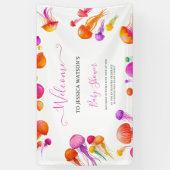 Banderoles Jelly Poisson rose Jaune Gradient Baby shower Past (Vertical)