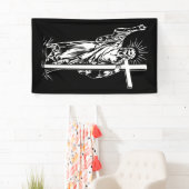 Banderoles Jésus Christ et une croix (En situation)