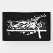 Banderoles Jésus Christ et une croix (Horizontal)