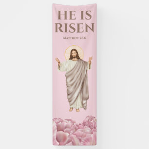Banderoles Jésus Christ il est ressuscité catholique fête